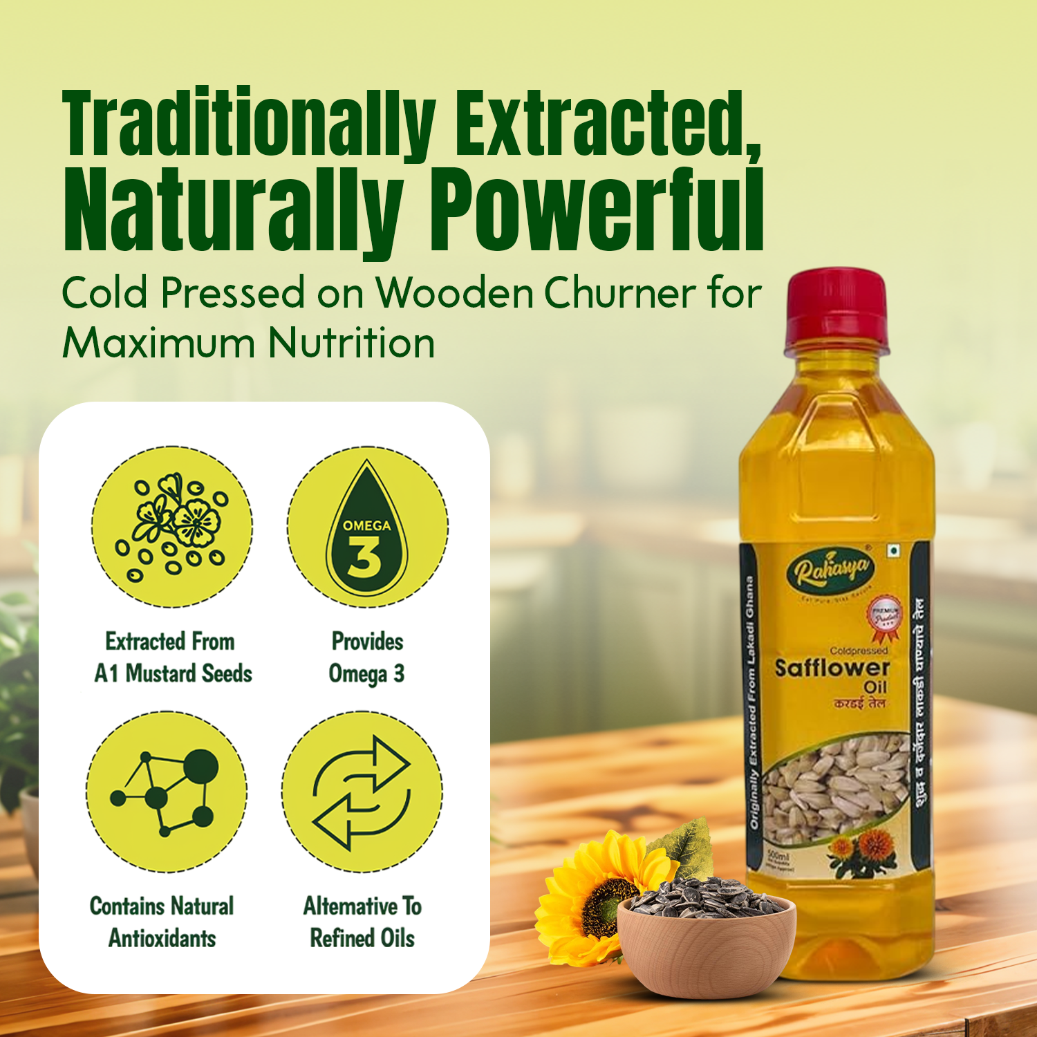 Woodpress Safflower (Kardi) Oil - Image 3